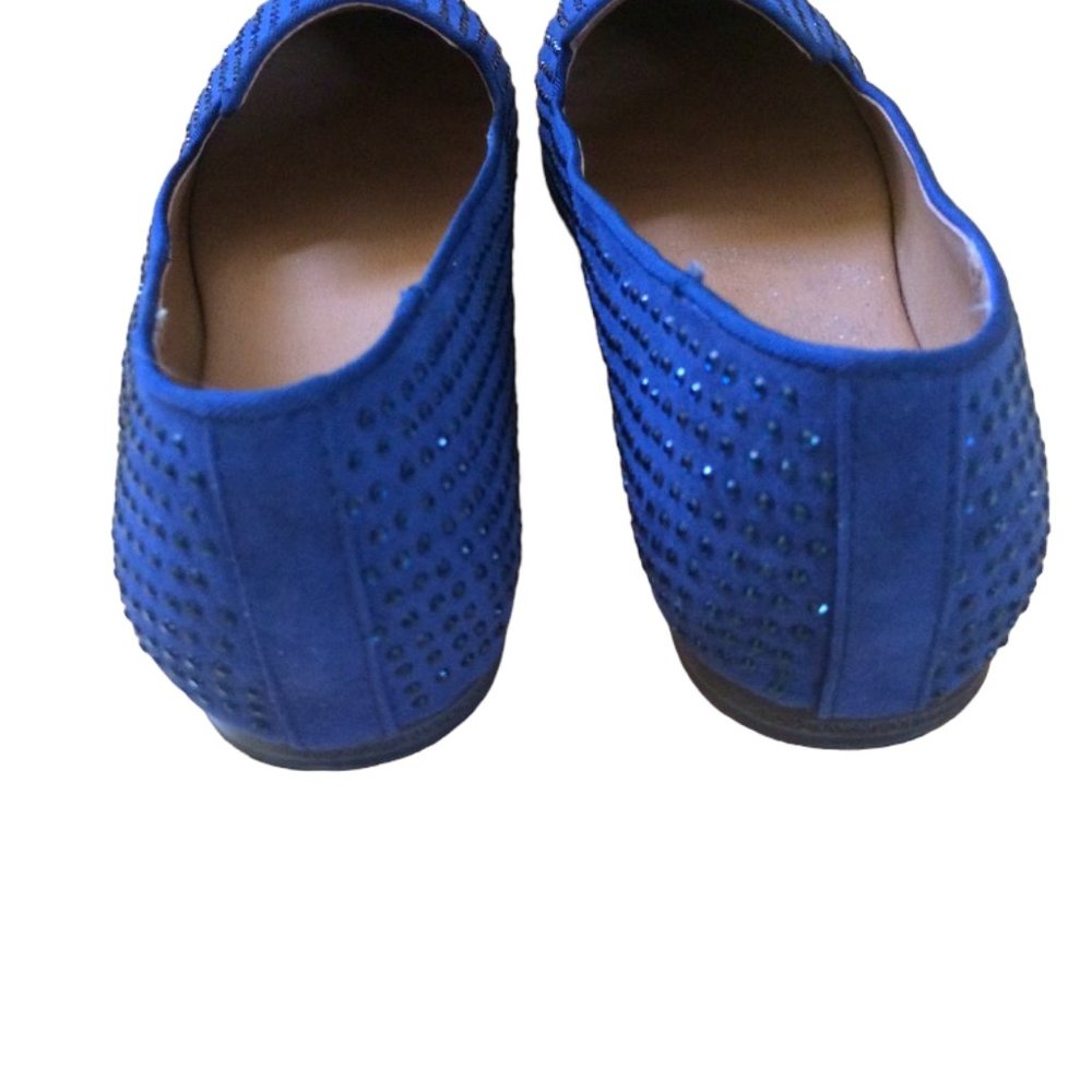 Mia Blue Bedazzled Flats Black Non-Skid Soles Sz 8 #03 - Picture 3 of 6